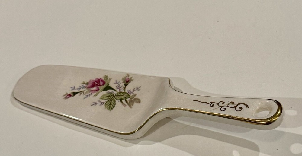 Vintage Moss Rose Cake Server