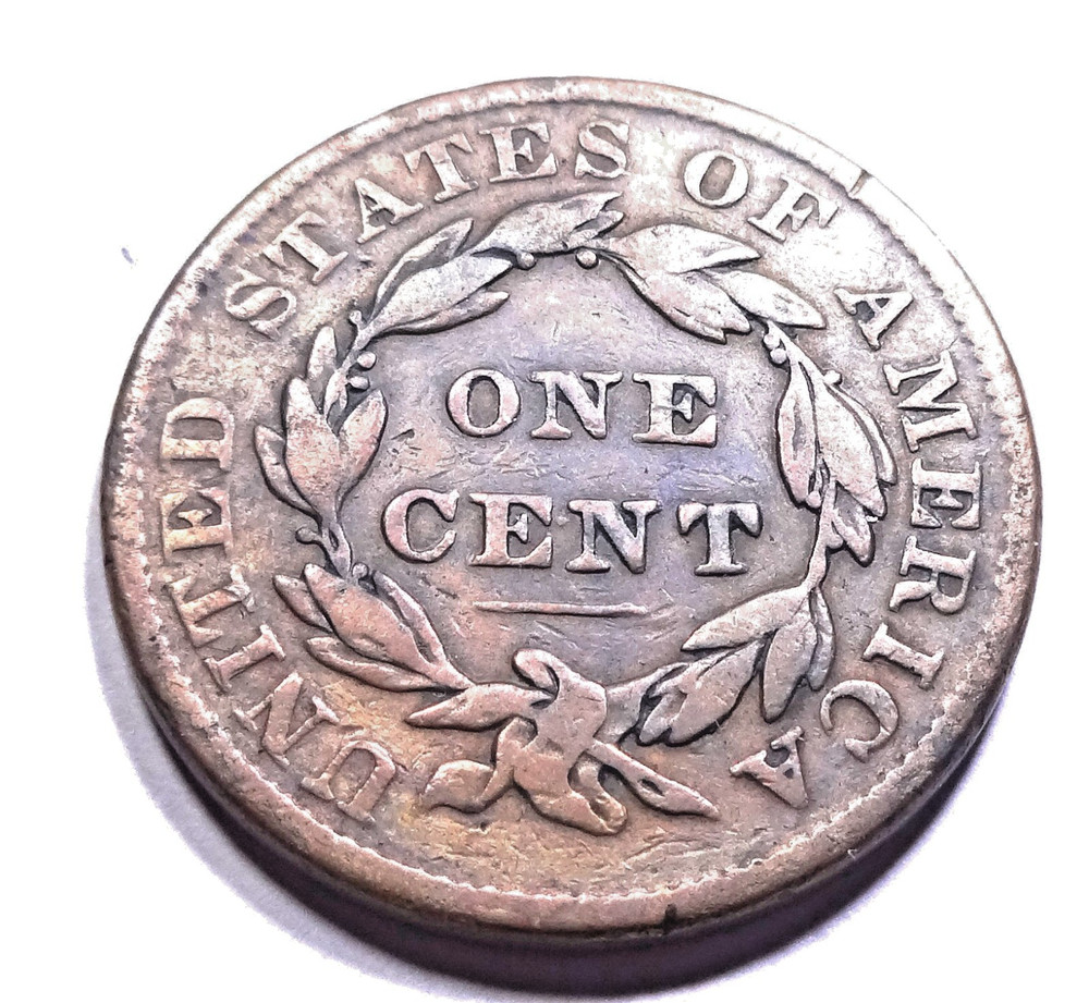 1837 Coronet Head Large Cent - Plain Cords - Medium Letters #1