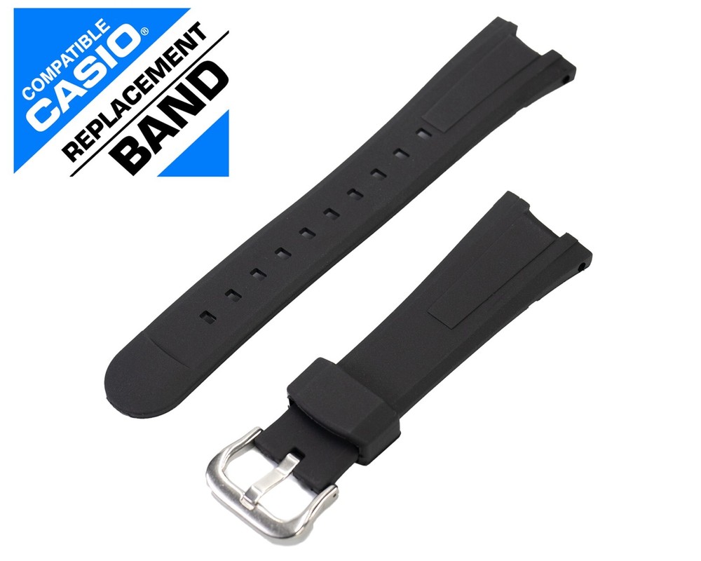 Casio Black Rubber Watch Band Strap  F305