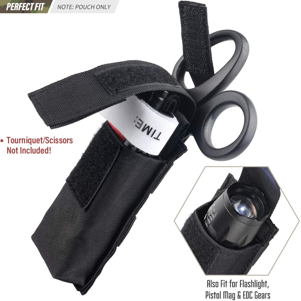 Tactical Molle Multitool Folding Knife Sheath Pouch Flashlight Holder Holster