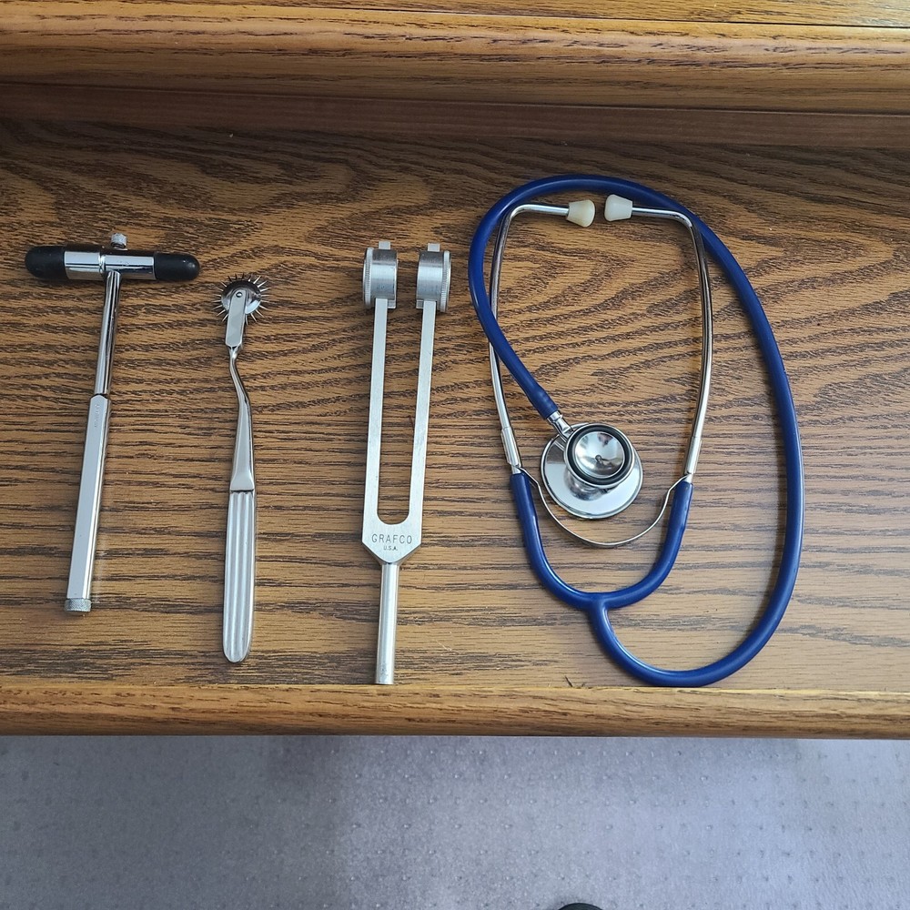 Stethscope, Percussion Hammer,  Tuning Fork, Wartenberg Pinwheel