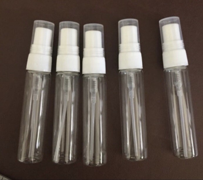 7ml Empty Perfume Clear Glass Bottles Mini Atomizer Spray Refillable Set Of 5