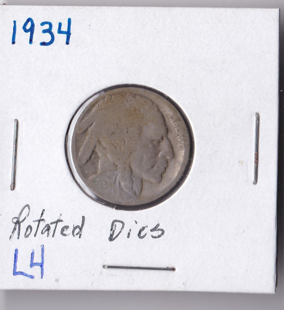 1934 Buffalo Nickel Acid Dated L4