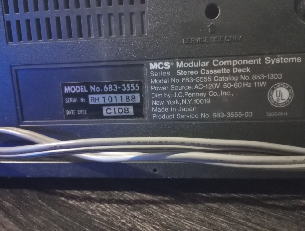 VTG Modular Component Systems MCS Series 683-3555 Stereo Cassette Deck Tested