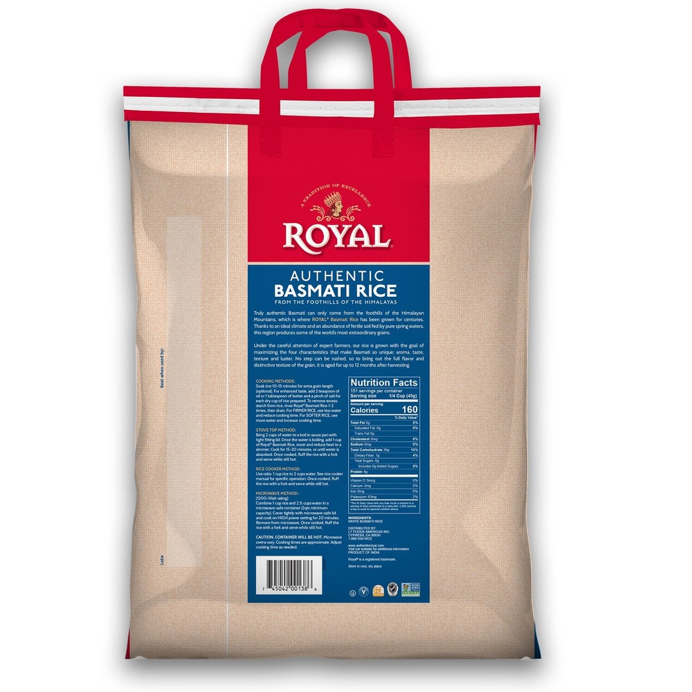 15 Lbs Naturally Aged Authentic Long Grain Indian White Basmati Rice
