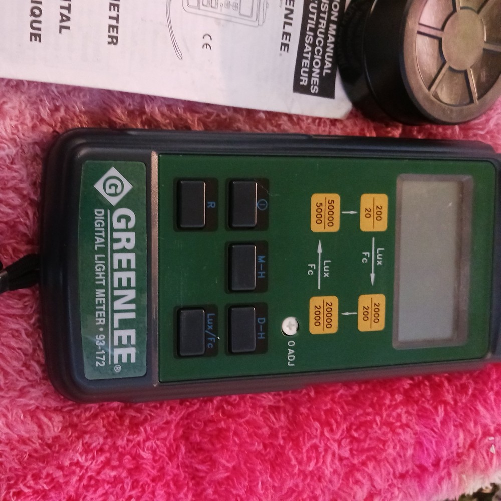 Greenlee DIgital Light Meter 93-172 With Case & Sensor