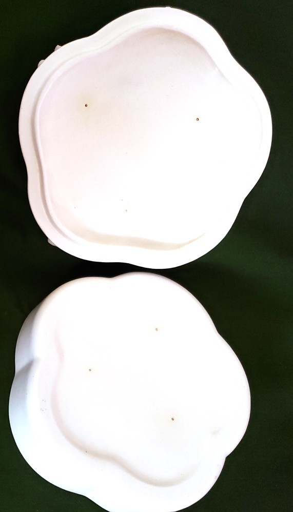 Unusual 5" Ceramic Trinket Dish Off-White