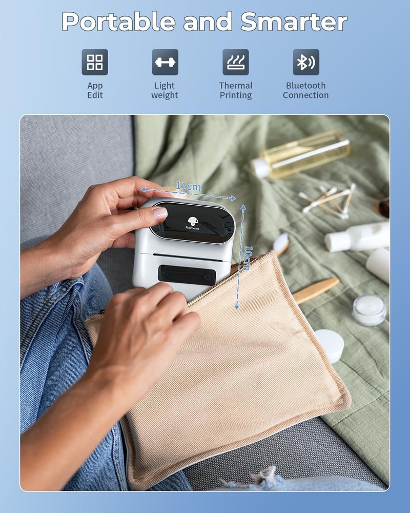 Phomemo M220 Label Maker Portable Printer Thermal Printer Support 20-80mm Label