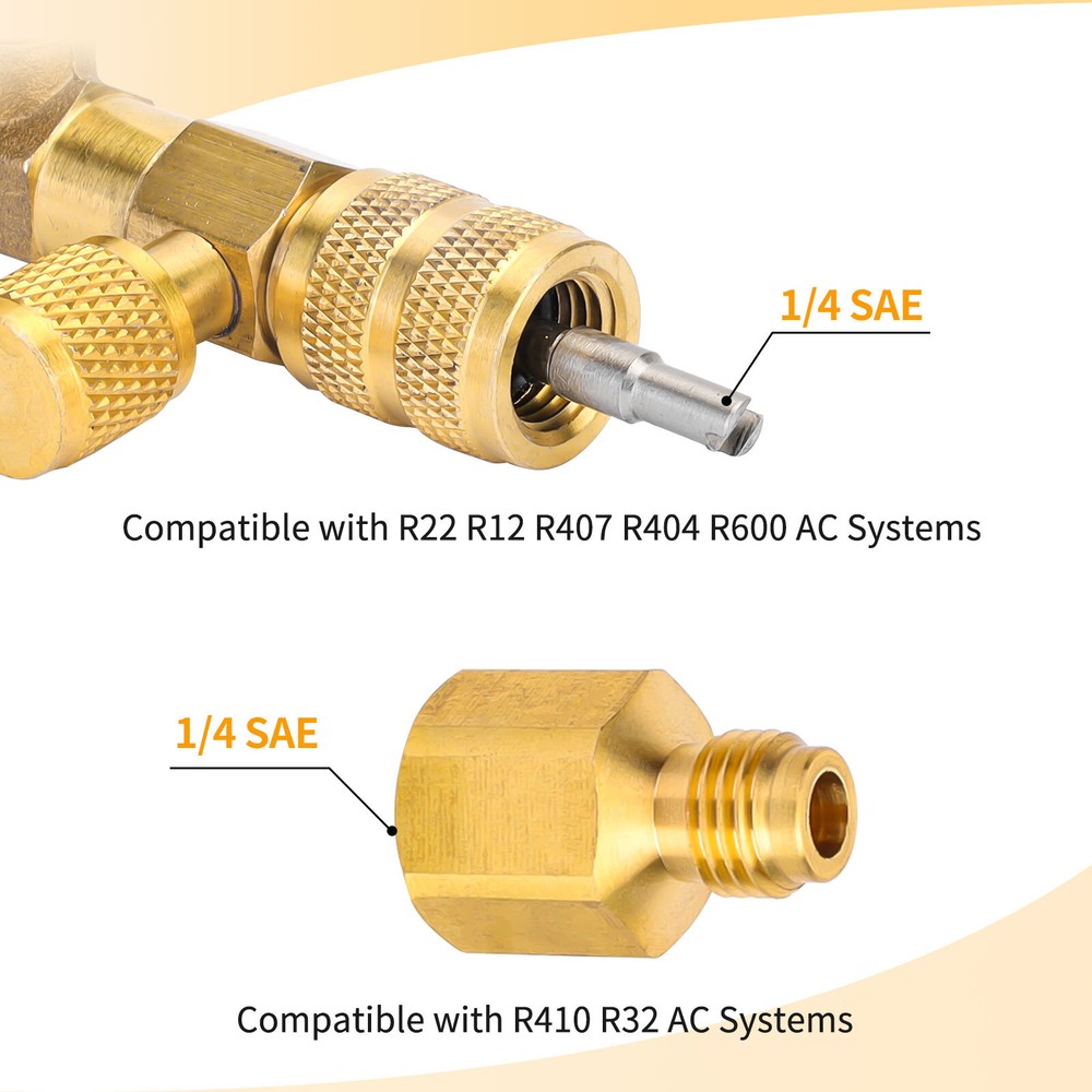 HVAC Tool AC Schrader Valve Core Remover Installer Tool Set 1/4 and 5/16 Port