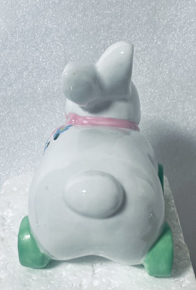 Rabbit Ceramic Figurines 4” 1991 Easter Bunny Vintage EUC