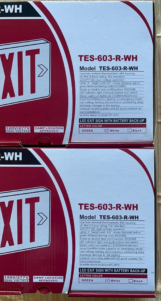 2-Pack Red Exit Sign light SINGLE OR DOUBLE FACE UL Certified