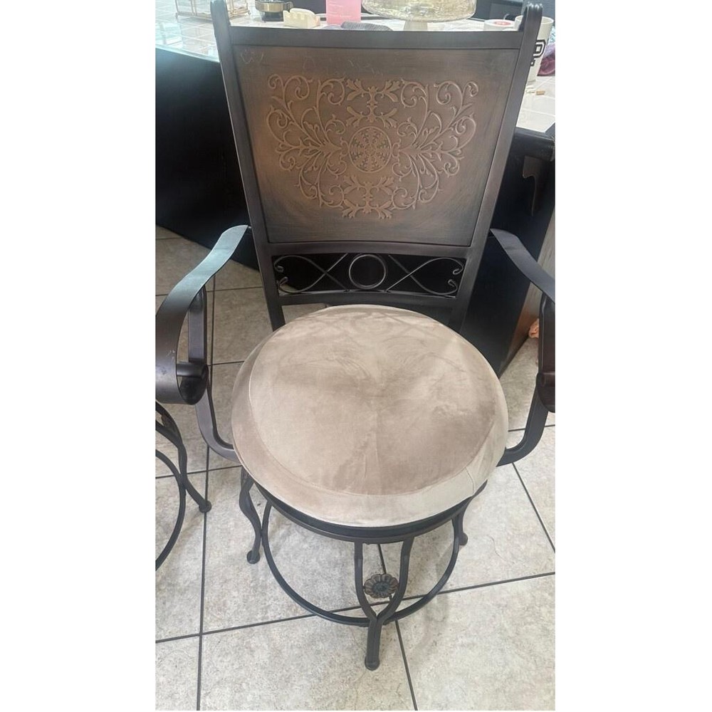 Two Counter Height Metal Bar Stools