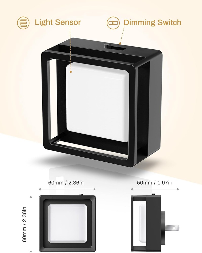 DORESshop LED Night Light, Lights Plug Into Wall [2 Pack] Soft White