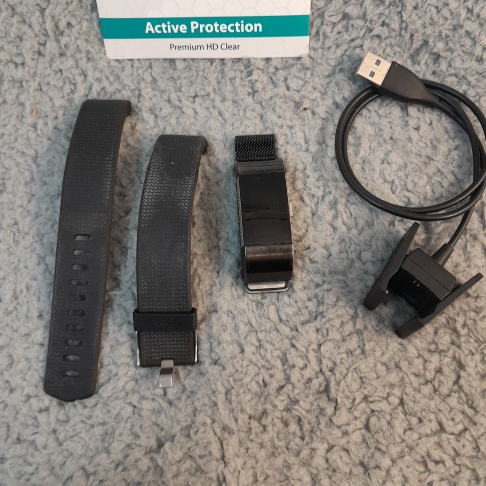 Fitbit Charge 2 Watch Charging Cord Extra Black Band & Screen Protector