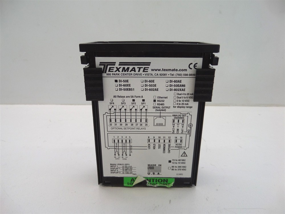 Texmate DI-50E Digital Panel Meter 0-100.00 - Black