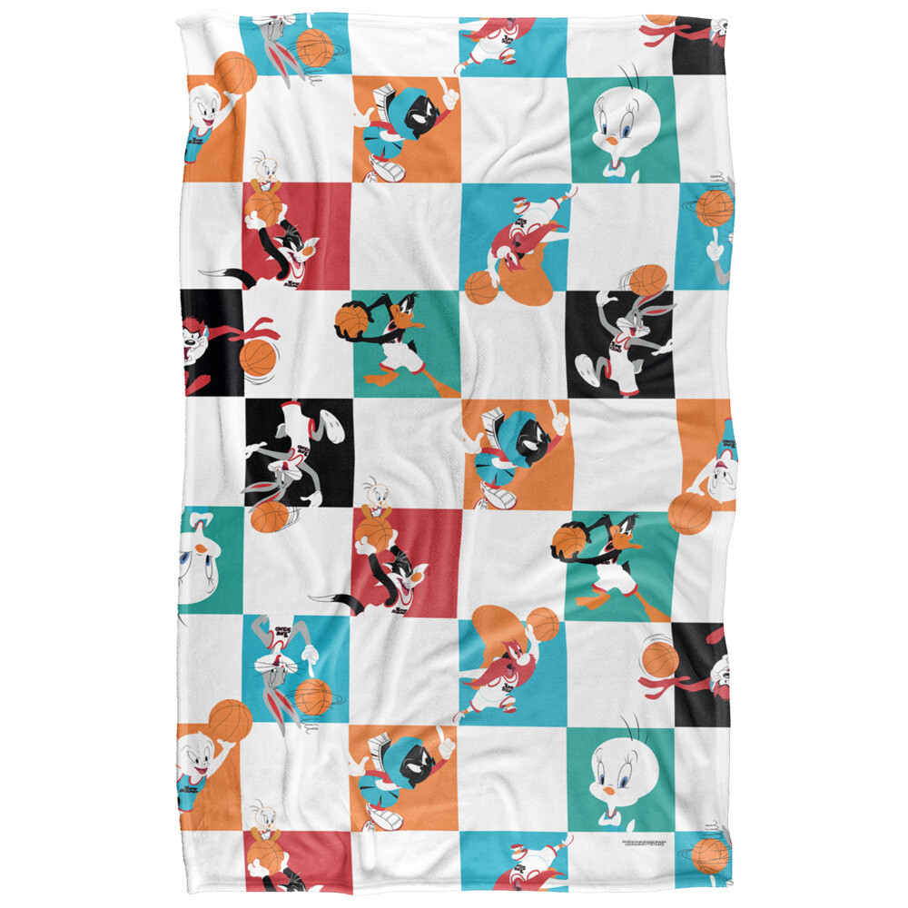 Space Jam 2 Character Tiles Silky Touch Super Soft Throw Blanket, 36"x58"