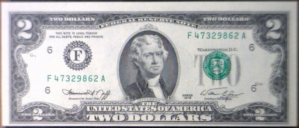 1976 $2 ERROR 3rd Print Shift BICENTENNIAL Note GEM CU Federal Reserve Currency