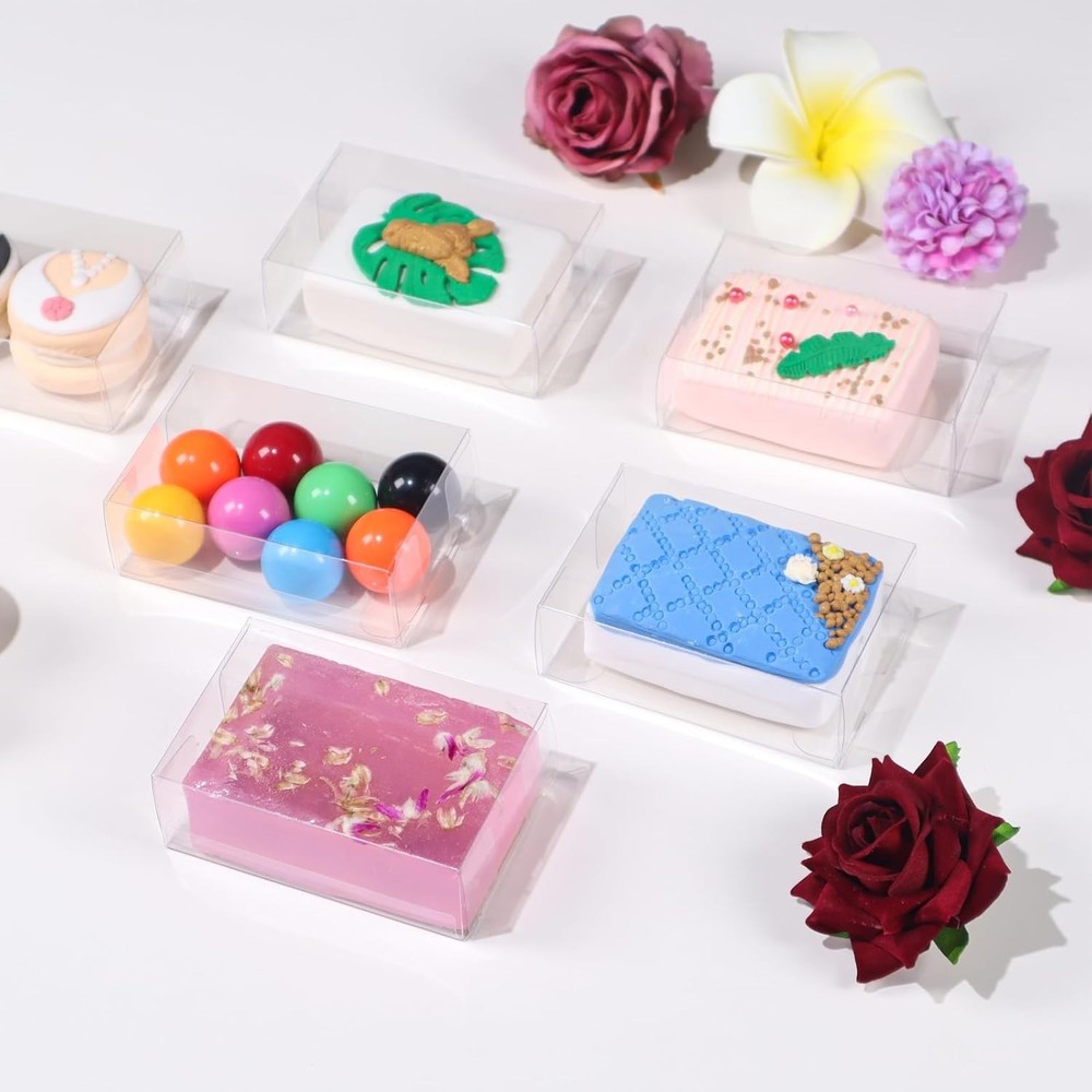 40Pack 3.5x2.36x1.2Inch Soap Boxes Packaging Small Bakery Dessert Macaron Boxes