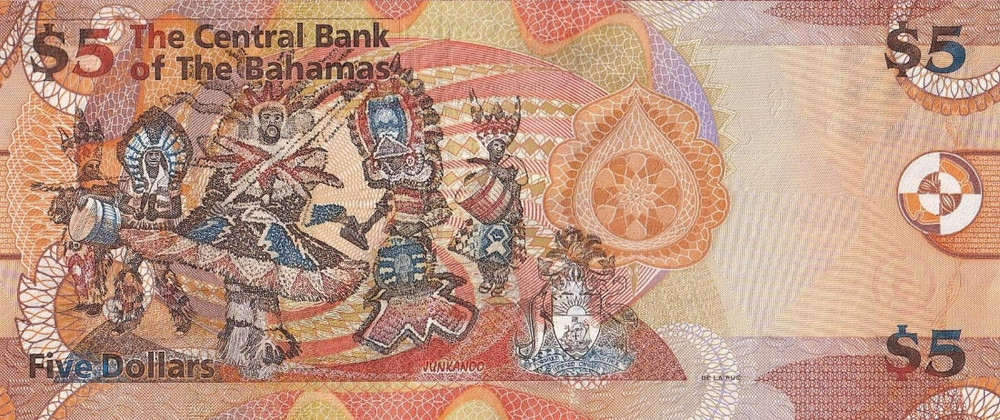Bahamas 5 Dollar 2007 P 72 UNC