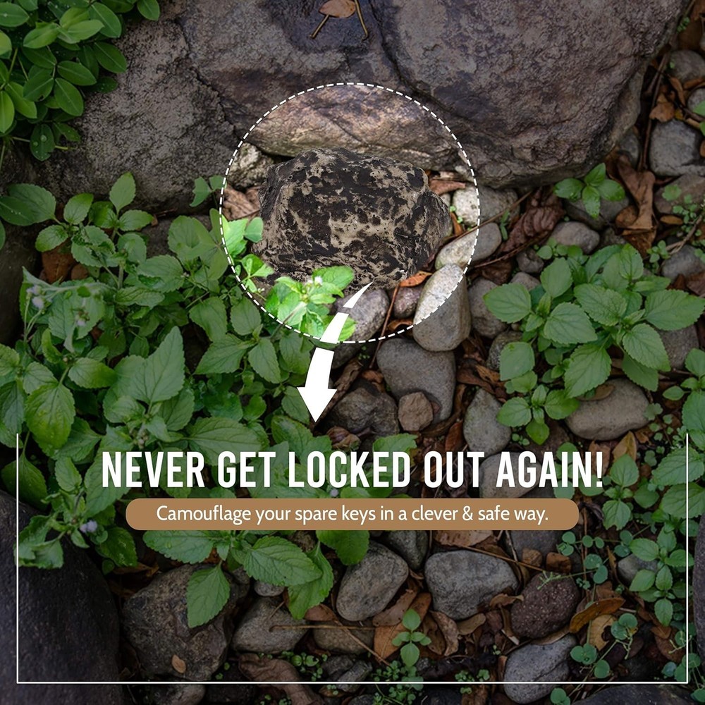 Realistic Poly-Resin Rock Key Holder - The Discreet Solution to Key Security