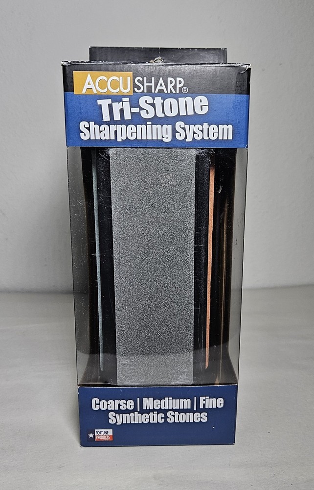 Accu Sharp Tri Stone Sharpening System Coarse Medium Fine Synthetic Stones