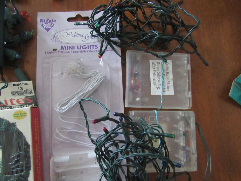 TINY MINI LIGHT STRINGS 4 NEW IN PACKAGE 3 USED