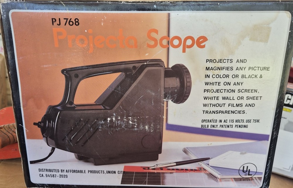 Vintage Projecta Scope PJ768 Image Projector W/ Original Box