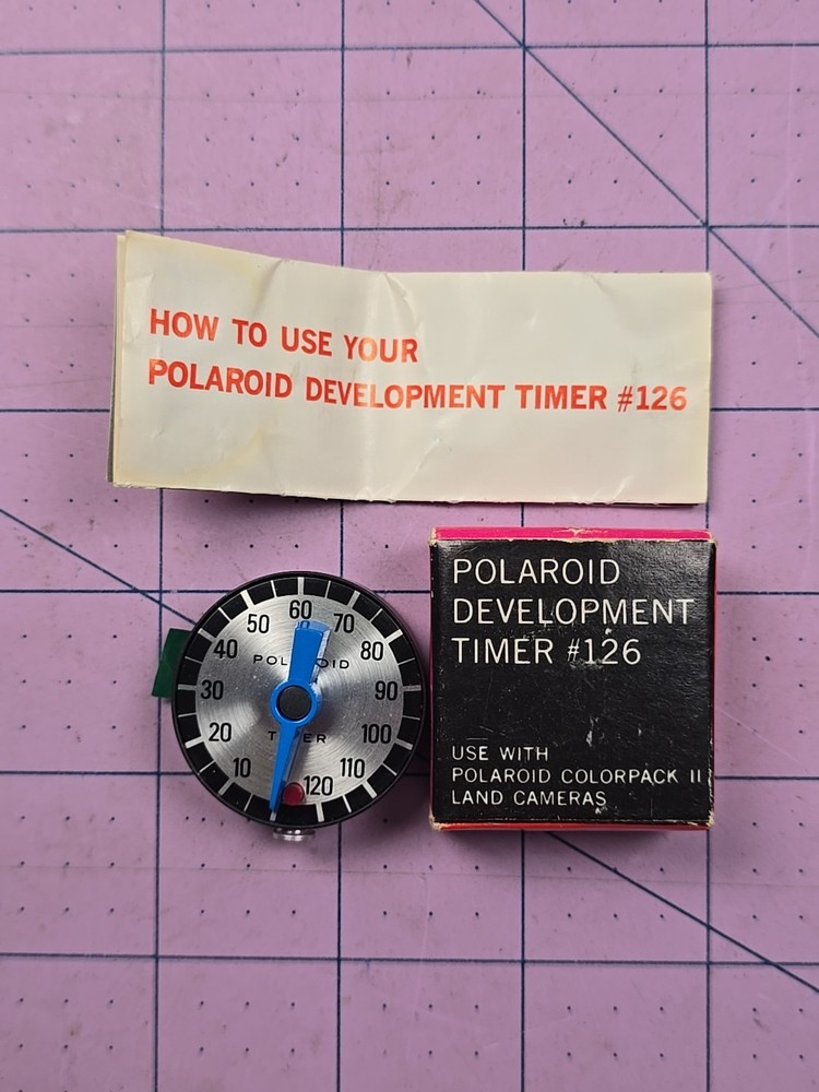 Vintage Polaroid Model 126 Development Timer with Original Box & Instructions.