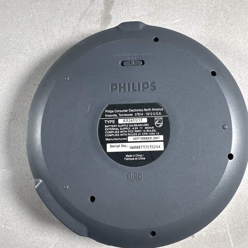 Philips AX2411/17 Portable CD Player Walkman 45 Second ESP Tested