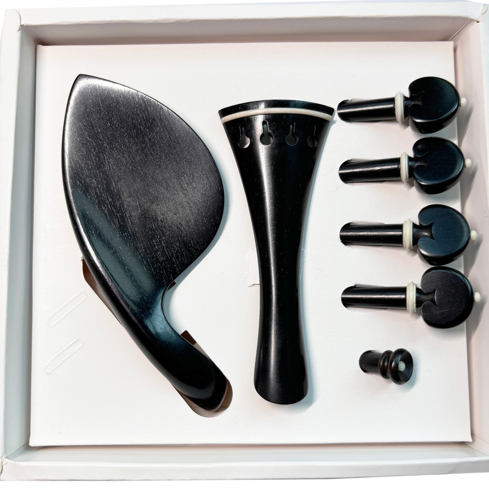 Advanced 4/4 Violin Ebony Fitting Tailpiece Chinrest Peg Endpin Bone Insert
