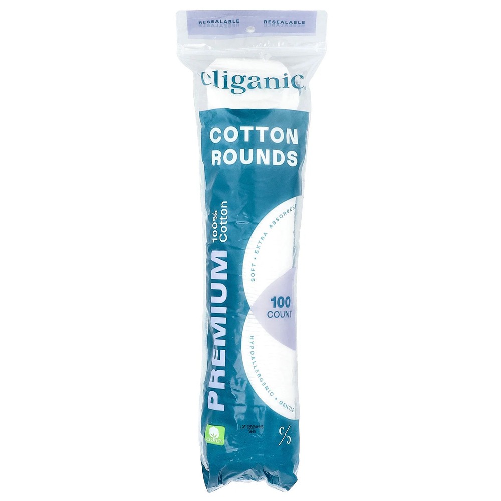 Premium 100% Cotton Rounds, 100 Count