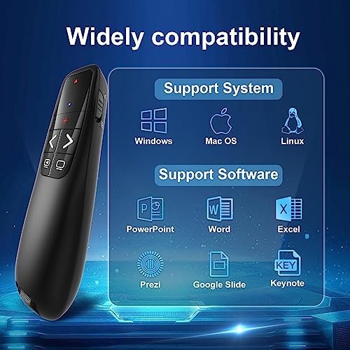 Wireless Presentation Clicker Remote - USB Type C Laser Pointer for PPT & Google