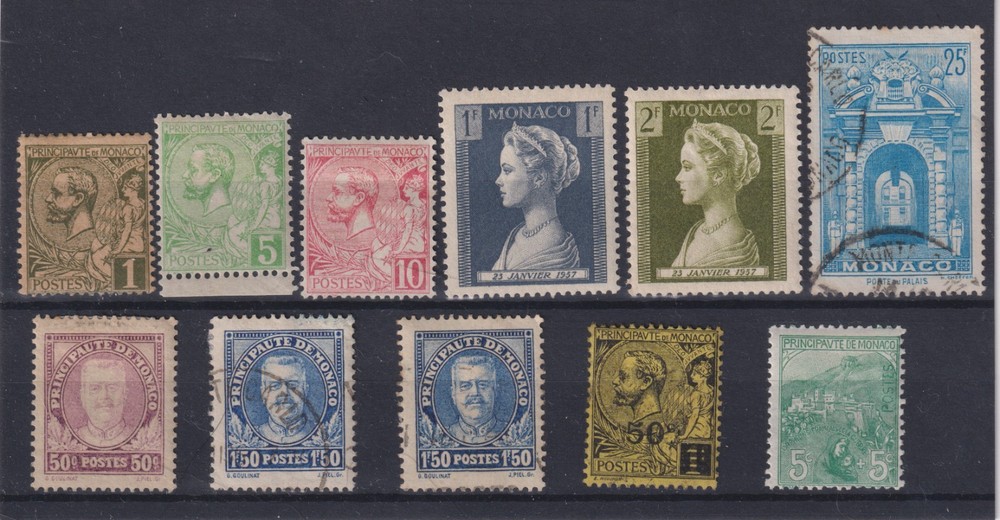 Monaco Stamps on a Stockcard - Mostly Mint