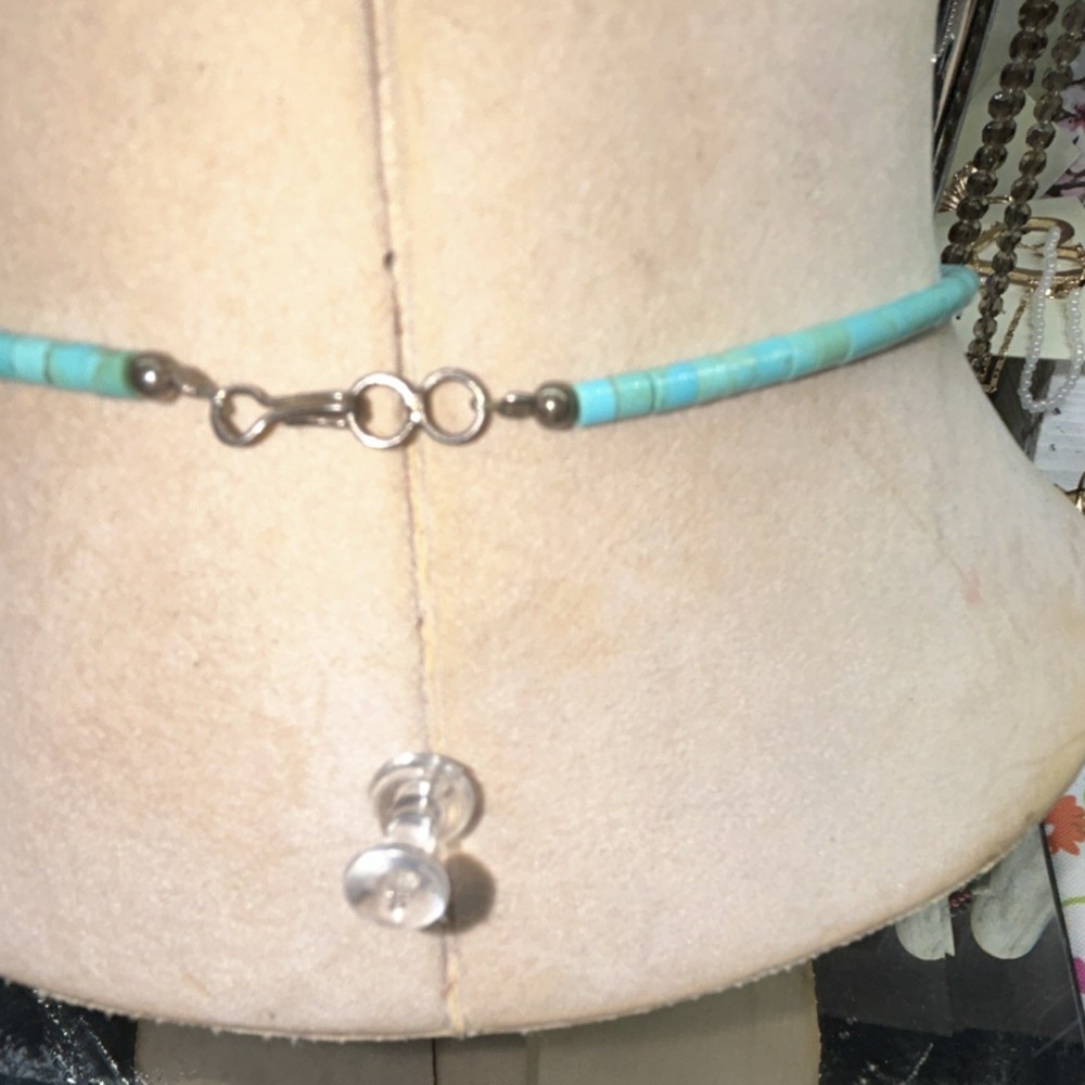 Authentic Turquoise beaded Necklace with Sterling silver.