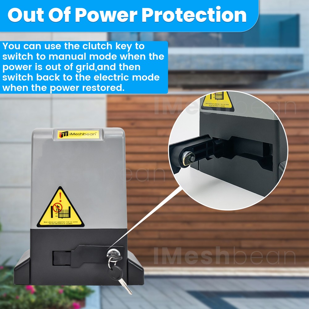 2000-5000LB Automatic Sliding Gate Opener Rack Driven w/2 Remotes &Complete Kit