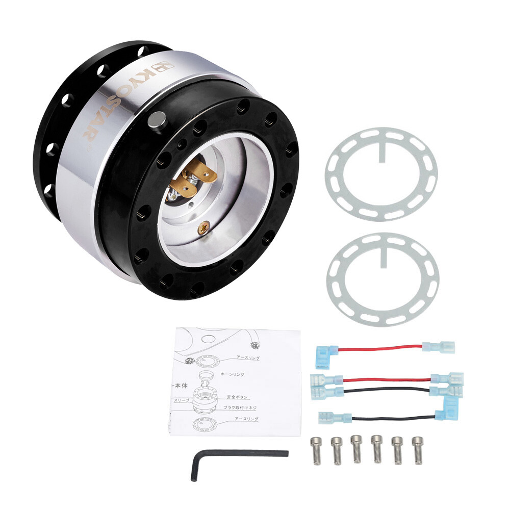 Universal Steering Wheel Quick Release Control Hub Adapter Kit Black US Aluminum