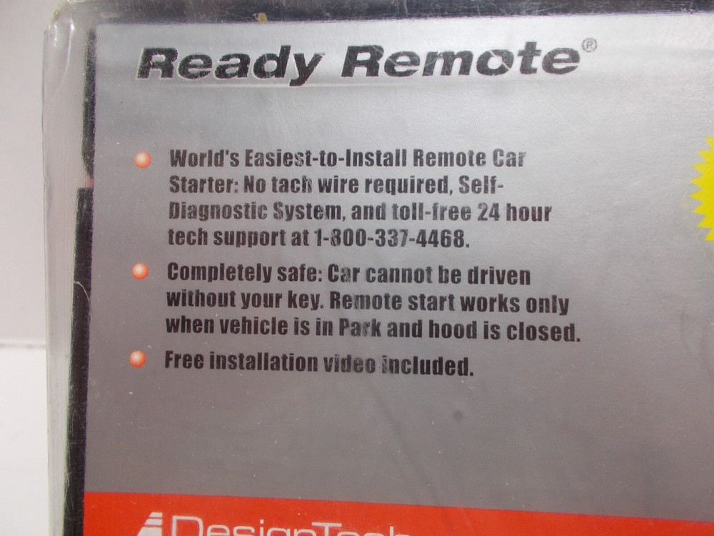 Design Tech Ready Remote Car Starter Kit Model #23926 2 Fobs 800Ft Range
