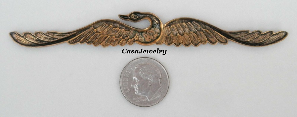 #2171 ANTIQUED GOLD LONG WINGED SWAN COMPONENT - 1 Pc