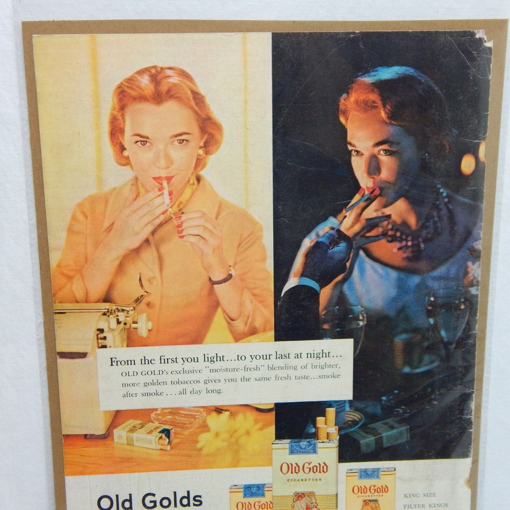 1955 OLD GOLD CIGARETTES P. LORILLARD COMPANY ADVERTISEMENT