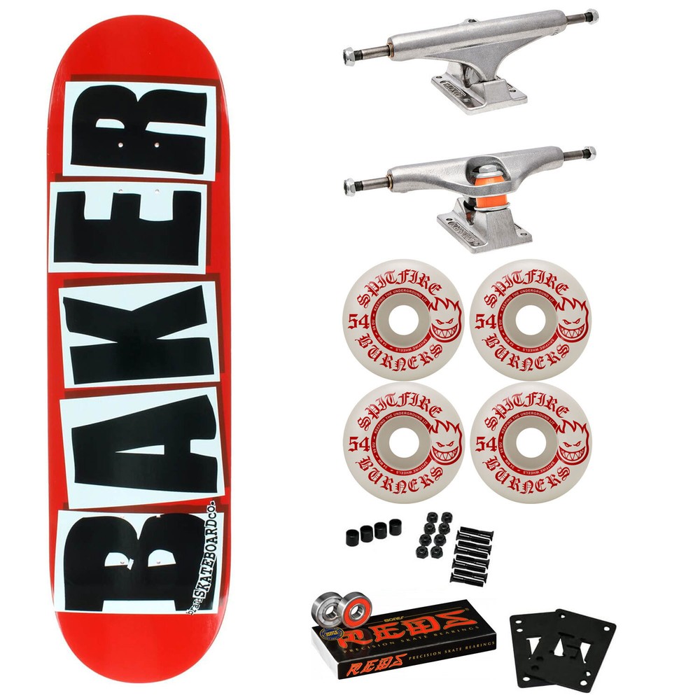 Baker Skateboard Premium Complete Red/Back - Spitfire, Independent, Bones Reds