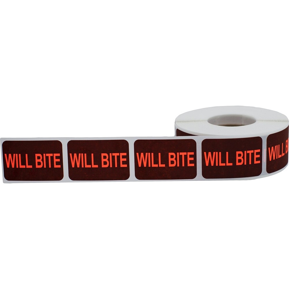 Will Bite Pet Veterinarian Labels | 1″ x 1.5″ Rectangle - 500 Pack