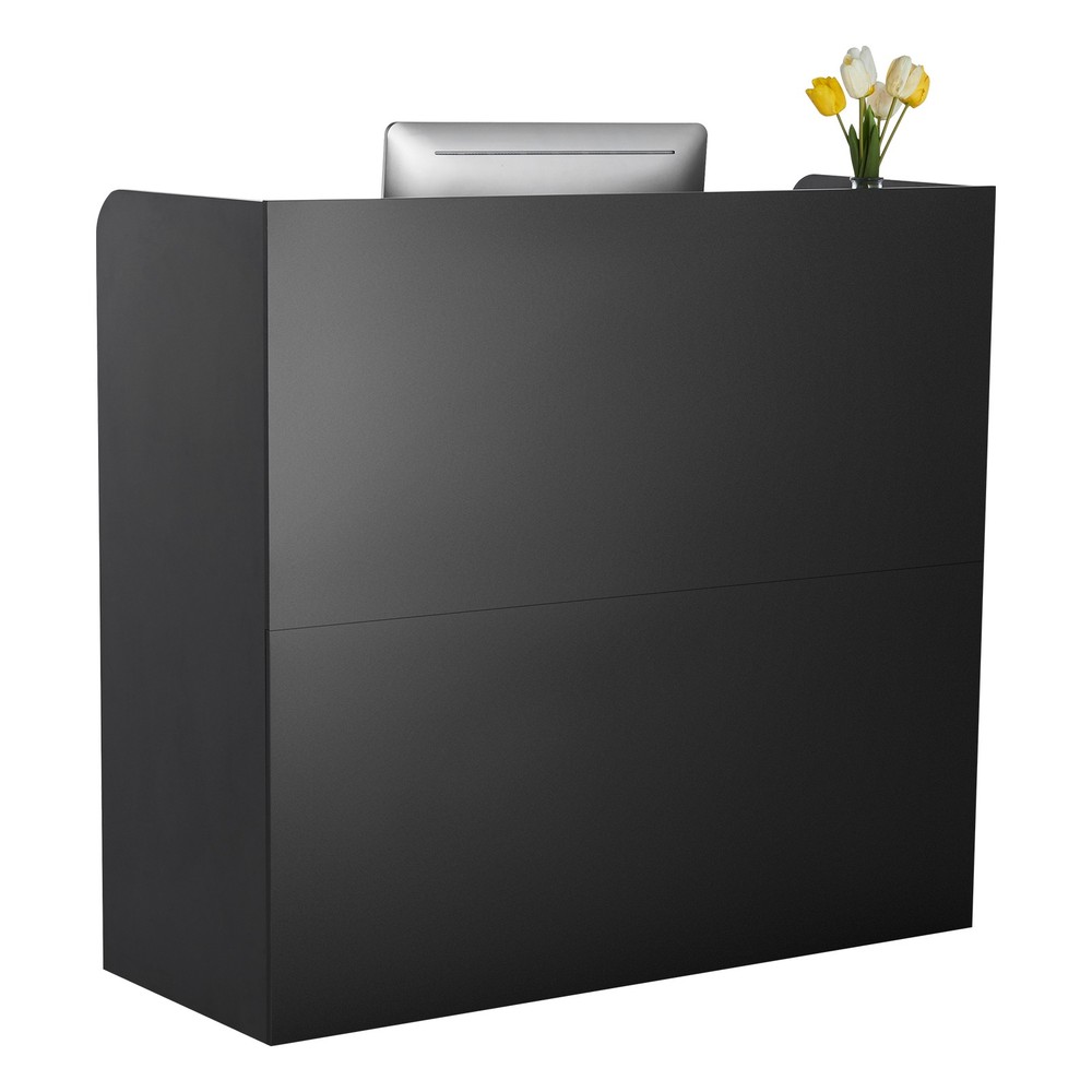 Uimoso Reception Desk Rectangular Front Counter Table 47.24in Black Office Table