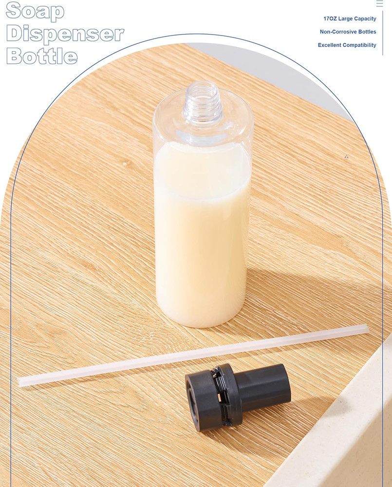 Updated Soap Dispenser Bottle for Kitchen Sink Replacement - 500Ml/17Oz Soap Bot