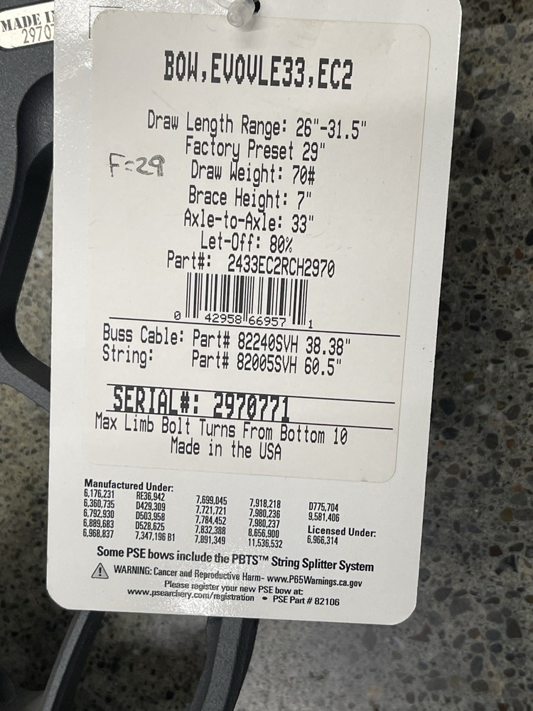 PSE Evolve 33 DS EC2 Cam