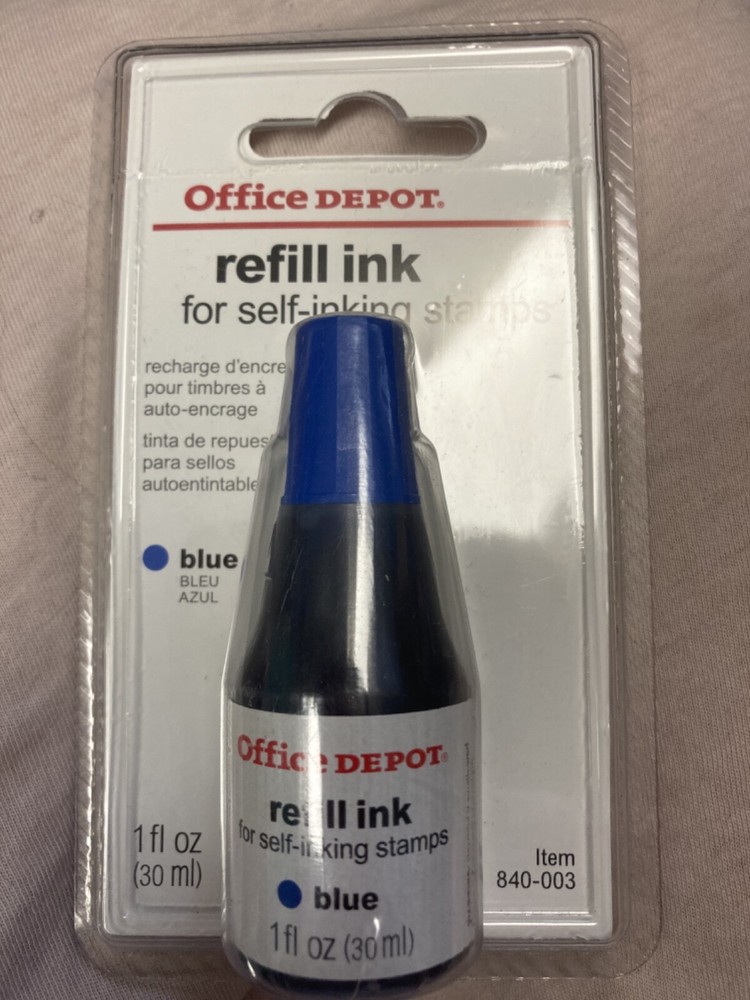 Refill Ink for Self-Inking Stamps, Blue, 1 fl oz.
