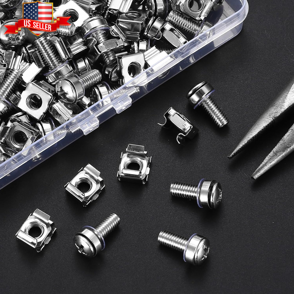 110 Pcs/55 Set Rack Mount Screws and Cage Nuts for Rack Mount Server