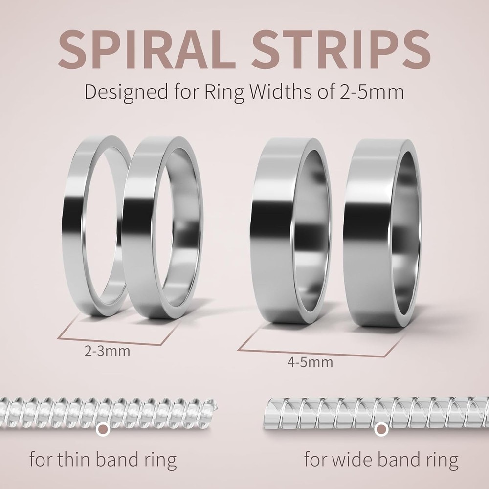 Ring Sizers for Loose Rings - 12 Pack, 4 Sizes Ring Resizer, Invisible Guards De