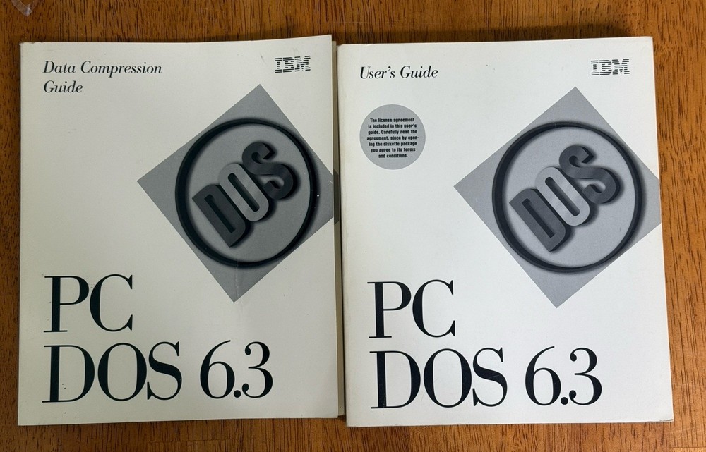 Vintage IBM PC DOS 6.3 Reference Manuals User and Data Compression Guide