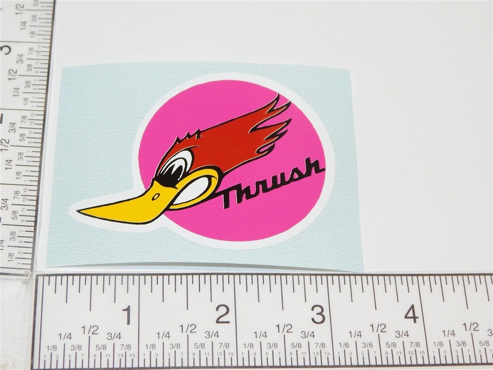 3" Thrush Mufflers Woodpecker Logo Sticker A-073