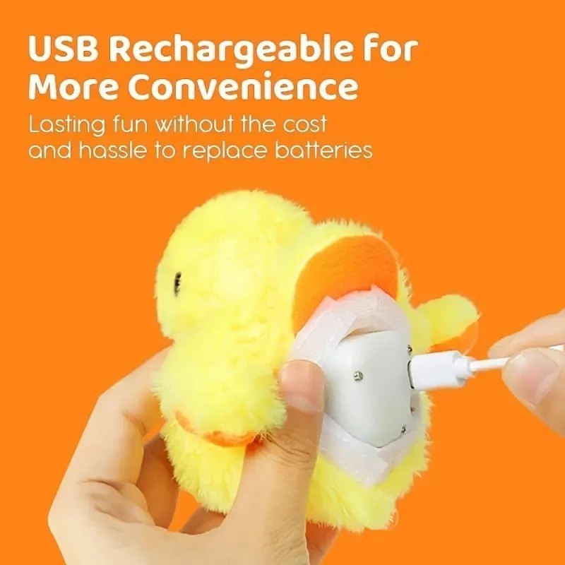 Interactive Flapping Duck Cat Toy | Electric Plush Bird Vibration Sensor Toy